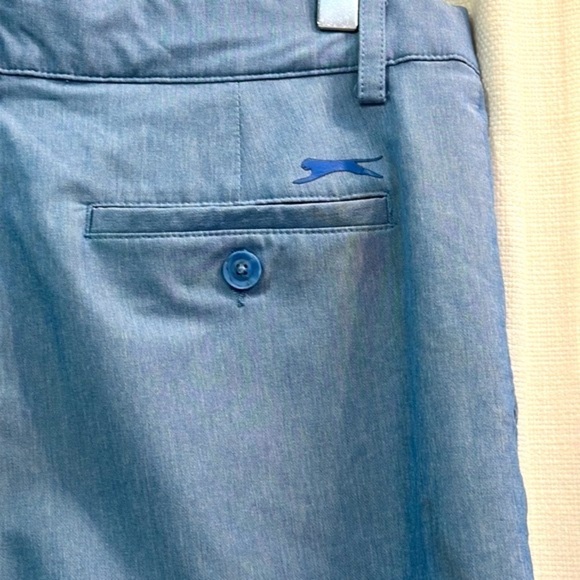 Boys Slazenger Polyester and Spandex Blue Flat Front Golf Shorts Size XL - Picture 4 of 6